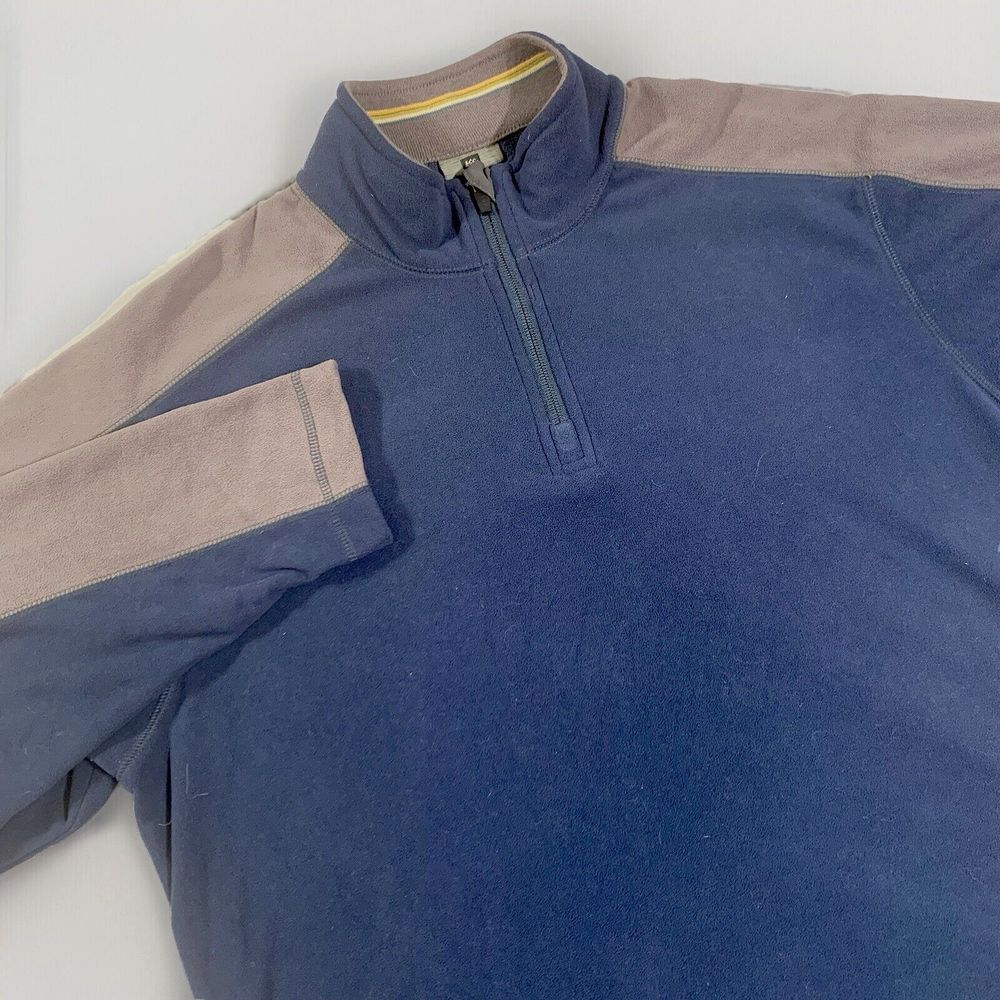REI Medium Fleece Pullover 1/4 Zip Blue Gray 100% Recycled Polyester